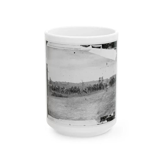 Antietam, Maryland. Captain J.M. Knap's Penn. Independent Battery  E  Light Artillery (U.S. Civil War) White Coffee Mug 15oz - Go Mug Yourself