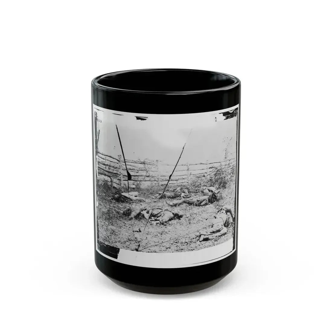 Antietam, Maryland. Confederate Soldiers As They Fell Inside The Fence On The Hagerstown Road (U.S. Civil War) Black Coffee Mug 15oz - Go Mug Yourself