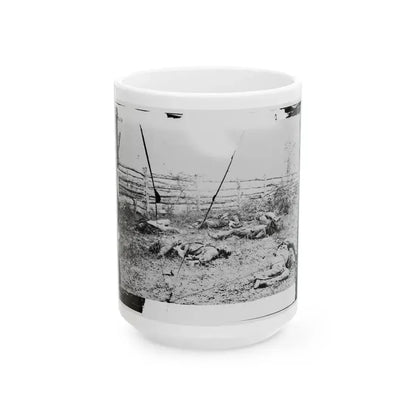 Antietam, Maryland. Confederate Soldiers As They Fell Inside The Fence On The Hagerstown Road (U.S. Civil War) White Coffee Mug 15oz - Go Mug Yourself