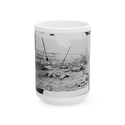 Antietam, Maryland. Confederate Soldiers As They Fell Inside The Fence On The Hagerstown Road (U.S. Civil War) White Coffee Mug 15oz - Go Mug Yourself