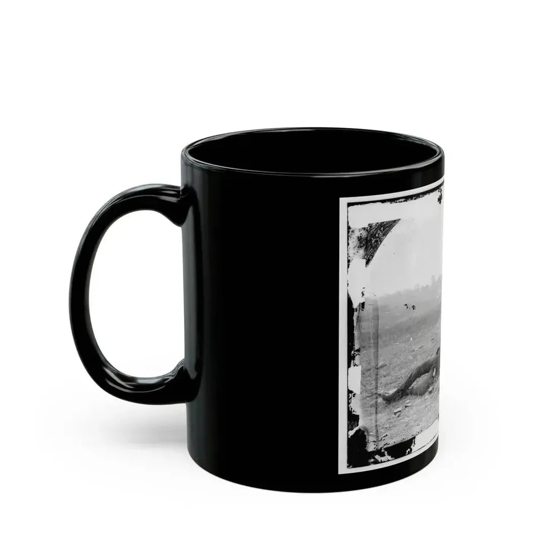 Antietam, Maryland. Confederate Soldiers As They Fell Near The Burnside Bridge (U.S. Civil War) Black Coffee Mug - Go Mug Yourself