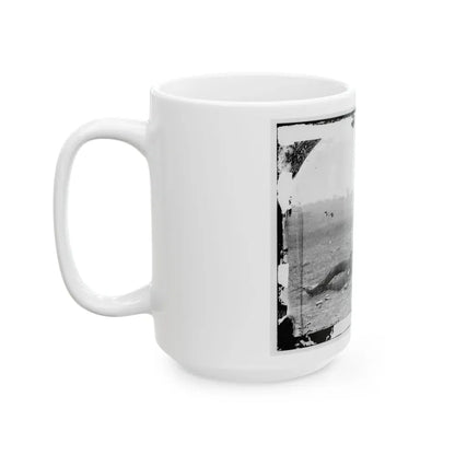 Antietam, Maryland. Confederate Soldiers As They Fell Near The Burnside Bridge (U.S. Civil War) White Coffee Mug - Go Mug Yourself