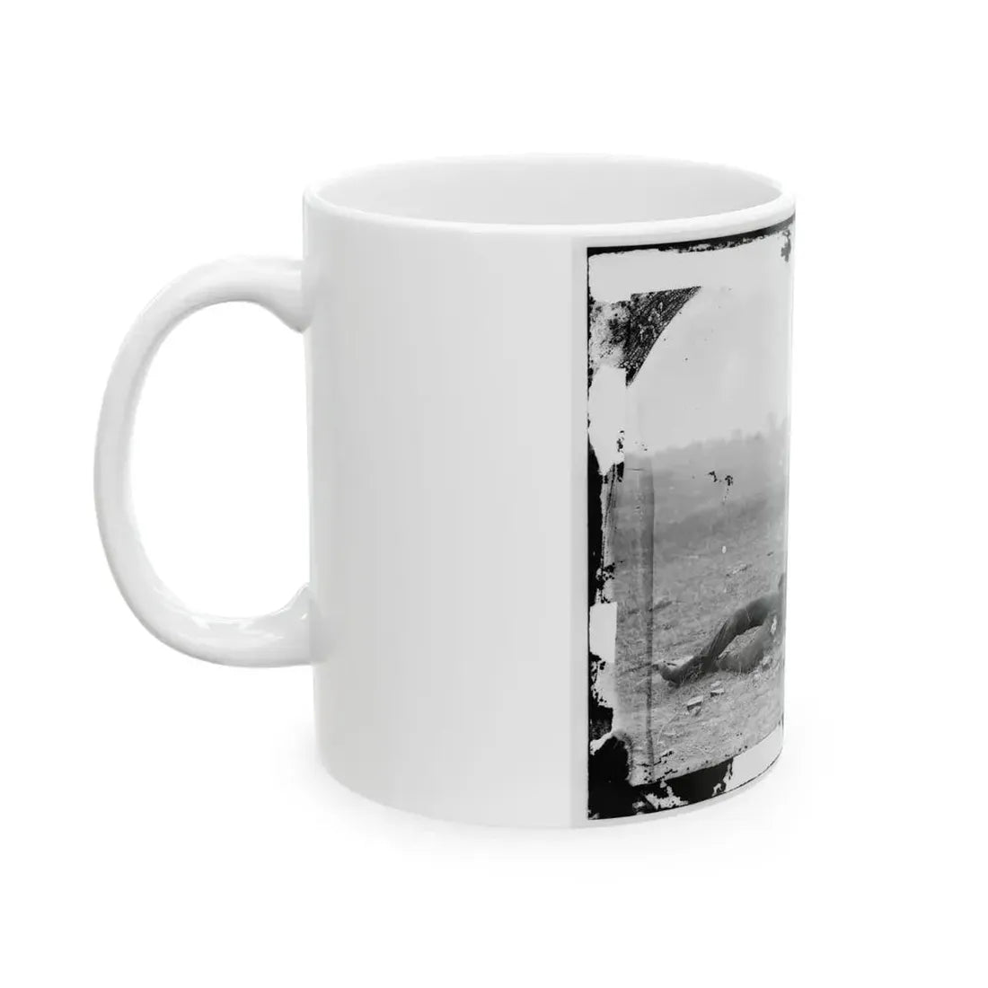Antietam, Maryland. Confederate Soldiers As They Fell Near The Burnside Bridge (U.S. Civil War) White Coffee Mug - Go Mug Yourself
