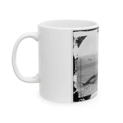 Antietam, Maryland. Confederate Soldiers As They Fell Near The Burnside Bridge (U.S. Civil War) White Coffee Mug - Go Mug Yourself