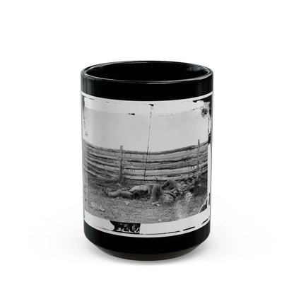 Antietam, Maryland. Dead Of Stonewall Jackson's Brigade By Rail Fence On The Hagerstown Pike (U.S. Civil War) Black Coffee Mug 15oz - Go Mug Yourself