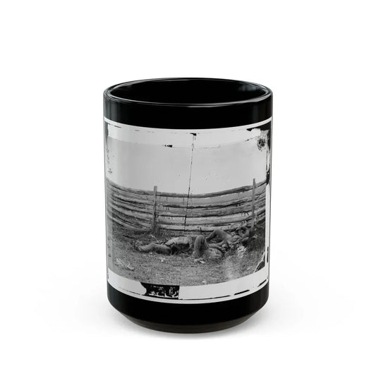 Antietam, Maryland. Dead Of Stonewall Jackson's Brigade By Rail Fence On The Hagerstown Pike (U.S. Civil War) Black Coffee Mug 15oz - Go Mug Yourself