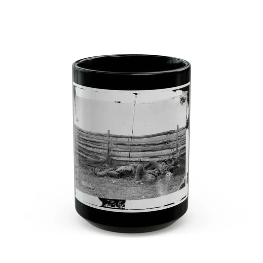 Antietam, Maryland. Dead Of Stonewall Jackson's Brigade By Rail Fence On The Hagerstown Pike (U.S. Civil War) Black Coffee Mug 15oz - Go Mug Yourself