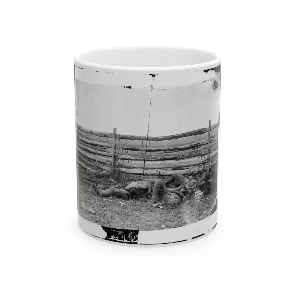 Antietam, Maryland. Dead Of Stonewall Jackson's Brigade By Rail Fence On The Hagerstown Pike (U.S. Civil War) White Coffee Mug 11oz - Go Mug Yourself