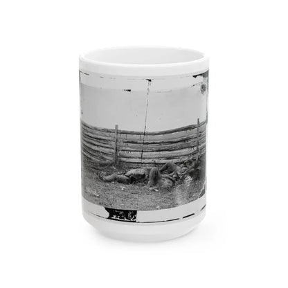 Antietam, Maryland. Dead Of Stonewall Jackson's Brigade By Rail Fence On The Hagerstown Pike (U.S. Civil War) White Coffee Mug 15oz - Go Mug Yourself