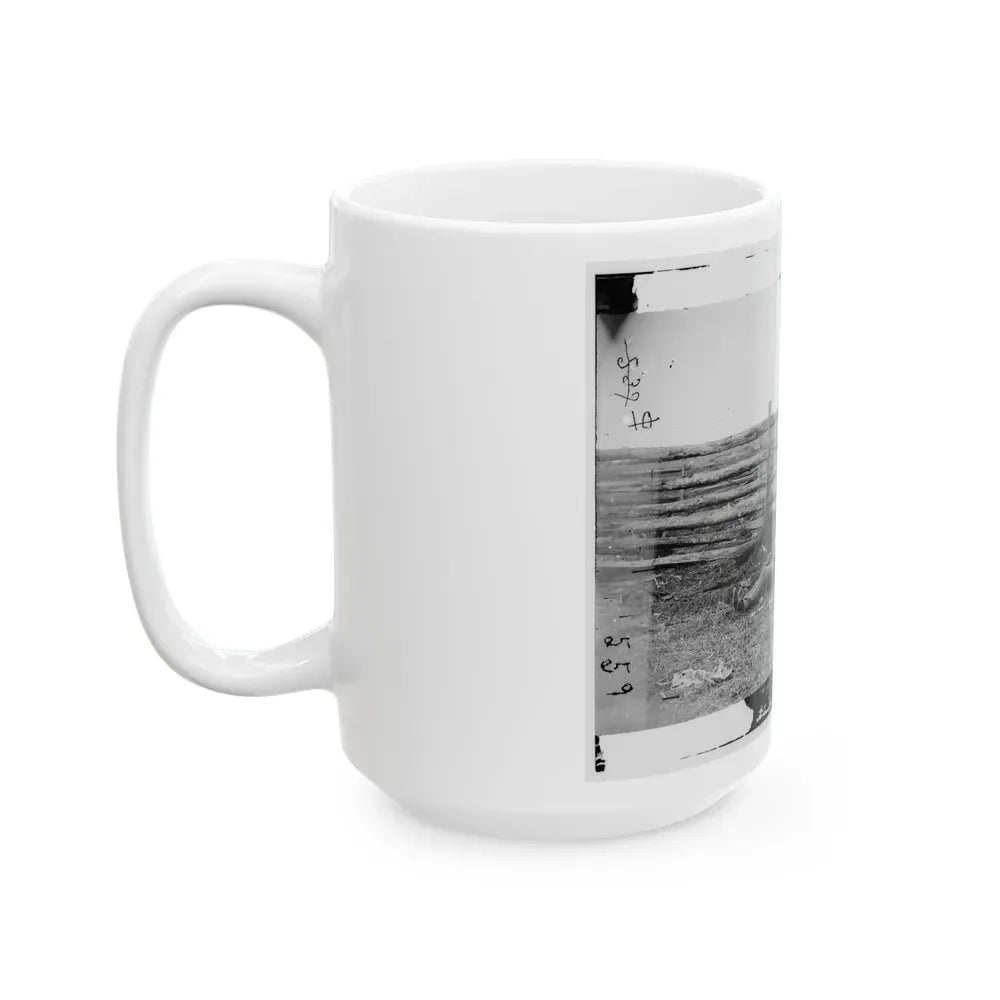 Antietam, Maryland. Dead Of Stonewall Jackson's Brigade By Rail Fence On The Hagerstown Pike (U.S. Civil War) White Coffee Mug - Go Mug Yourself