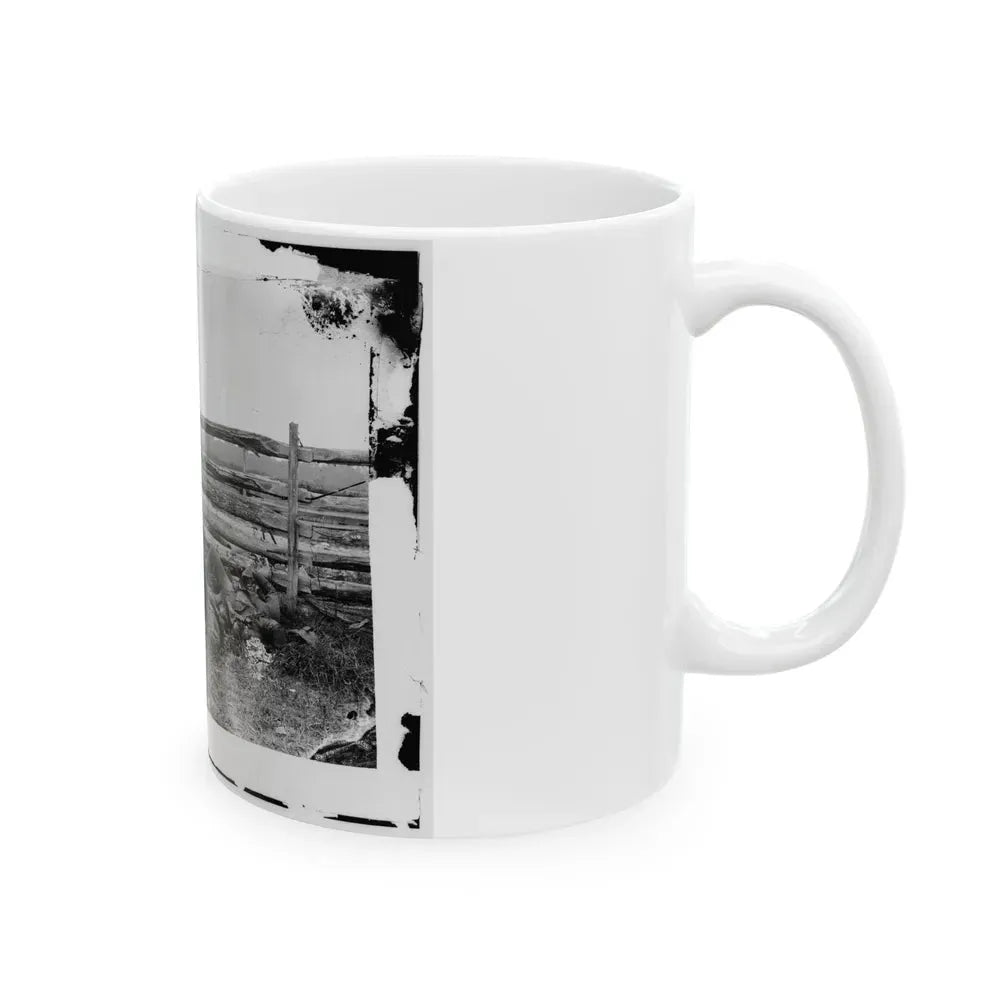 Antietam, Maryland. Dead Of Stonewall Jackson's Brigade By Rail Fence On The Hagerstown Pike (U.S. Civil War) White Coffee Mug - Go Mug Yourself