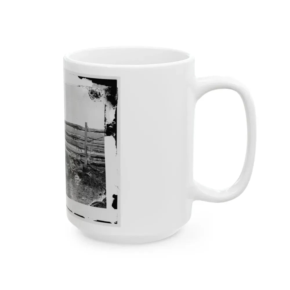 Antietam, Maryland. Dead Of Stonewall Jackson's Brigade By Rail Fence On The Hagerstown Pike (U.S. Civil War) White Coffee Mug - Go Mug Yourself