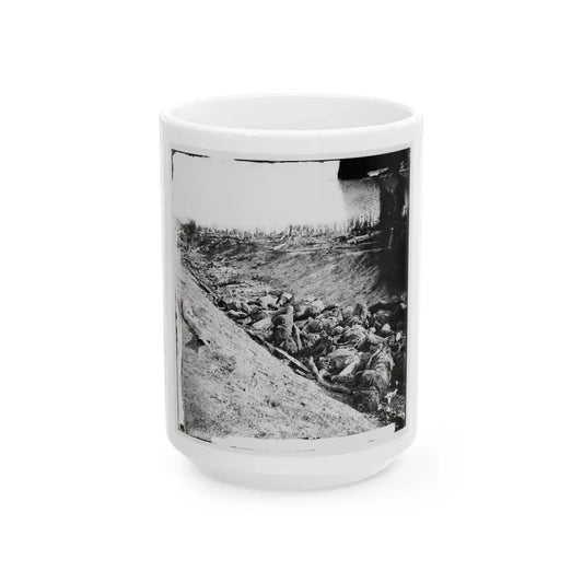 Antietam, Maryland. Dead Soldiers In Ditch On The Right Wing Where Kimball's Brigade Fought So Desperately (U.S. Civil War) White Coffee Mug 15oz - Go Mug Yourself
