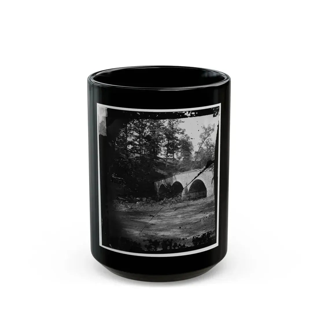 Antietam, Maryland. Eastern View Of Bridge (U.S. Civil War) Black Coffee Mug 15oz - Go Mug Yourself