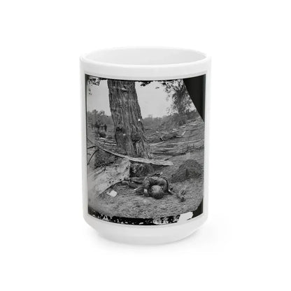 Antietam, Maryland. Federal Buried, Confederate Unburied, Where They Fell (U.S. Civil War) White Coffee Mug 15oz - Go Mug Yourself