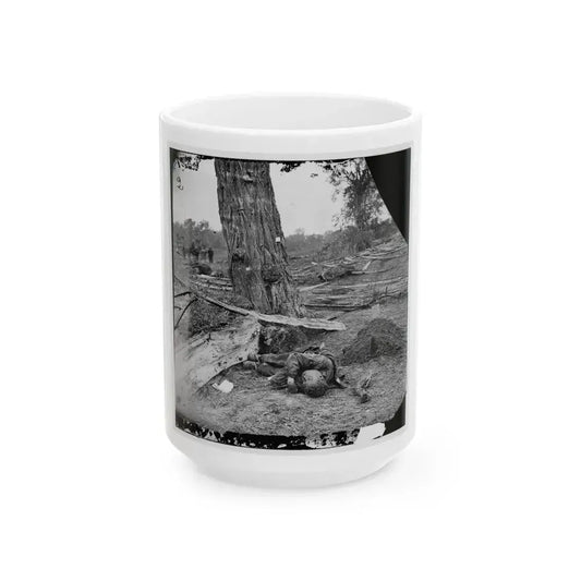 Antietam, Maryland. Federal Buried, Confederate Unburied, Where They Fell (U.S. Civil War) White Coffee Mug 15oz - Go Mug Yourself