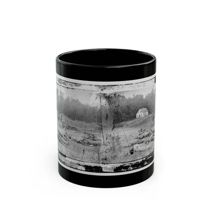 Antietam, Maryland. Field Where Sumner's Corps Charged. Bodies Of Confederate In Front Of The Dunker Church (U.S. Civil War) Black Coffee Mug 11oz - Go Mug Yourself