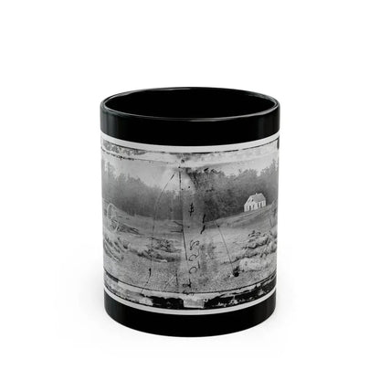 Antietam, Maryland. Field Where Sumner's Corps Charged. Bodies Of Confederate In Front Of The Dunker Church (U.S. Civil War) Black Coffee Mug 11oz - Go Mug Yourself