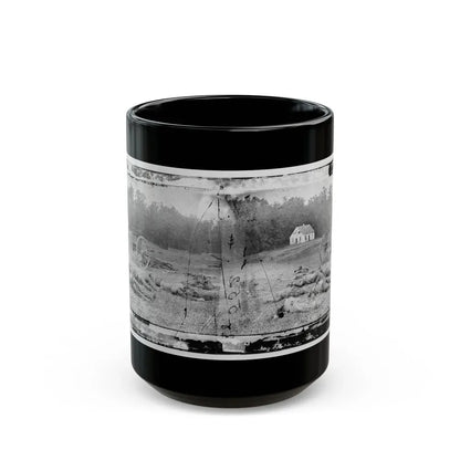 Antietam, Maryland. Field Where Sumner's Corps Charged. Bodies Of Confederate In Front Of The Dunker Church (U.S. Civil War) Black Coffee Mug 15oz - Go Mug Yourself