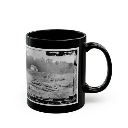 Antietam, Maryland. Field Where Sumner's Corps Charged. Bodies Of Confederate In Front Of The Dunker Church (U.S. Civil War) Black Coffee Mug - Go Mug Yourself
