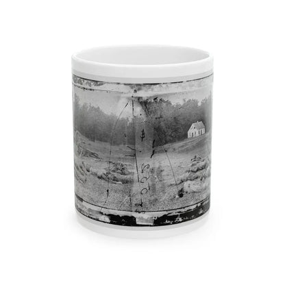 Antietam, Maryland. Field Where Sumner's Corps Charged. Bodies Of Confederate In Front Of The Dunker Church (U.S. Civil War) White Coffee Mug 11oz - Go Mug Yourself