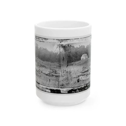 Antietam, Maryland. Field Where Sumner's Corps Charged. Bodies Of Confederate In Front Of The Dunker Church (U.S. Civil War) White Coffee Mug 15oz - Go Mug Yourself