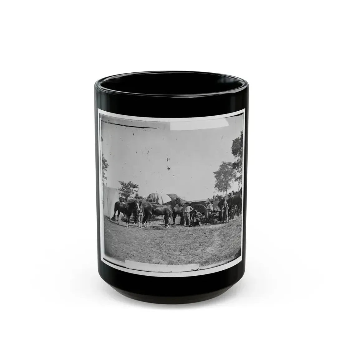 Antietam, Maryland. Forge Scene At General Mcclellan's Headquarters (U.S. Civil War) Black Coffee Mug 15oz - Go Mug Yourself