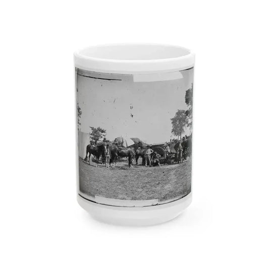 Antietam, Maryland. Forge Scene At General Mcclellan's Headquarters (U.S. Civil War) White Coffee Mug 15oz - Go Mug Yourself
