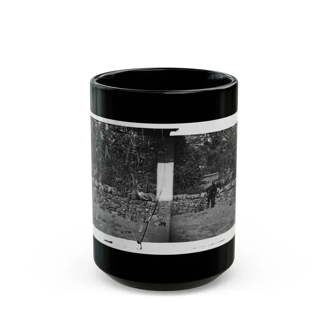Antietam, Maryland. Graves Of Federal Soldiers At Burnside Bridge (U.S. Civil War) Black Coffee Mug 15oz - Go Mug Yourself