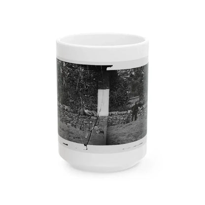 Antietam, Maryland. Graves Of Federal Soldiers At Burnside Bridge (U.S. Civil War) White Coffee Mug 15oz - Go Mug Yourself