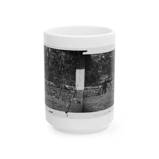 Antietam, Maryland. Graves Of Federal Soldiers At Burnside Bridge (U.S. Civil War) White Coffee Mug 15oz - Go Mug Yourself
