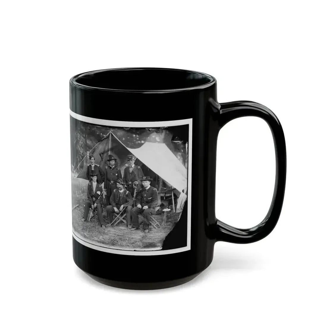 Antietam, Maryland. Group Of Federal Artillery Offices On Battlefield (U.S. Civil War) Black Coffee Mug - Go Mug Yourself