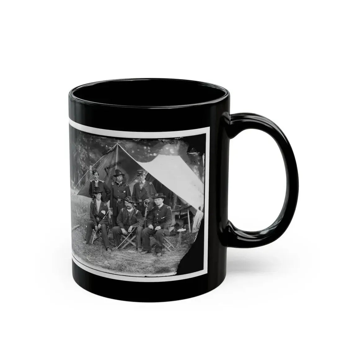 Antietam, Maryland. Group Of Federal Artillery Offices On Battlefield (U.S. Civil War) Black Coffee Mug - Go Mug Yourself