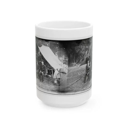 Antietam, Maryland. Group Of Federal Artillery Offices On Battlefield (U.S. Civil War) White Coffee Mug 15oz - Go Mug Yourself