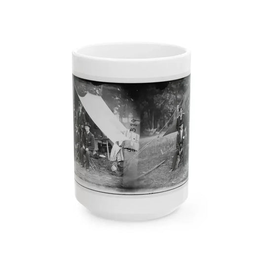 Antietam, Maryland. Group Of Federal Artillery Offices On Battlefield (U.S. Civil War) White Coffee Mug 15oz - Go Mug Yourself