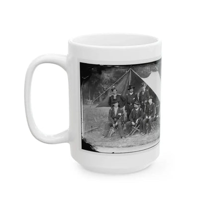 Antietam, Maryland. Group Of Federal Artillery Offices On Battlefield (U.S. Civil War) White Coffee Mug - Go Mug Yourself