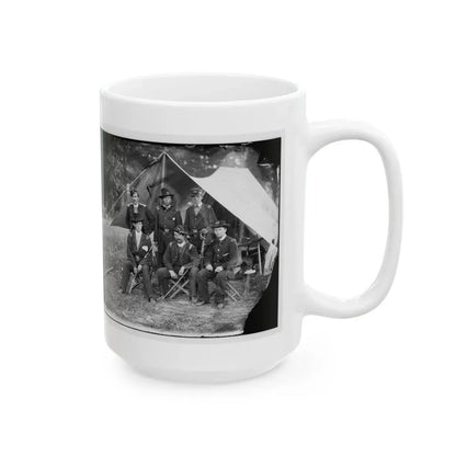 Antietam, Maryland. Group Of Federal Artillery Offices On Battlefield (U.S. Civil War) White Coffee Mug - Go Mug Yourself