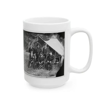Antietam, Maryland. Group Of Federal Artillery Offices On Battlefield (U.S. Civil War) White Coffee Mug - Go Mug Yourself
