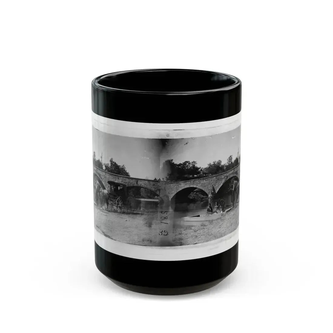 Antietam, Maryland. Picnic Party At Antietam Bridge (U.S. Civil War) Black Coffee Mug 15oz - Go Mug Yourself