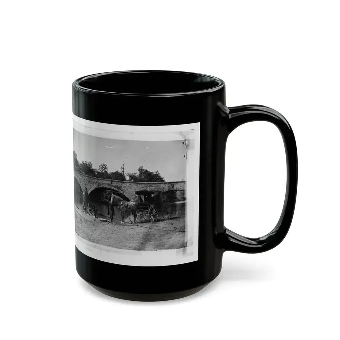 Antietam, Maryland. Picnic Party At Antietam Bridge (U.S. Civil War) Black Coffee Mug - Go Mug Yourself