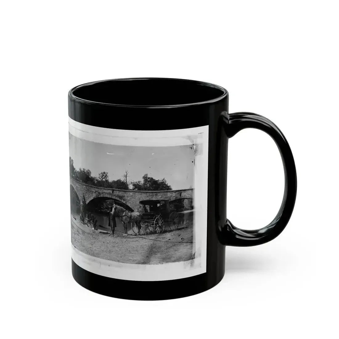 Antietam, Maryland. Picnic Party At Antietam Bridge (U.S. Civil War) Black Coffee Mug - Go Mug Yourself
