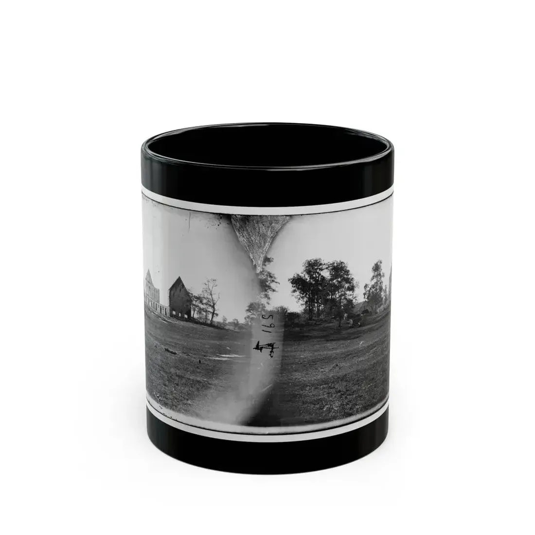 Antietam, Maryland. Real's Barn, Burned By The Bursting Of A Federal Shell At The Battle Of Antietam (U.S. Civil War) Black Coffee Mug 11oz - Go Mug Yourself