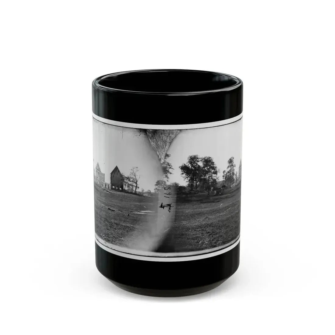 Antietam, Maryland. Real's Barn, Burned By The Bursting Of A Federal Shell At The Battle Of Antietam (U.S. Civil War) Black Coffee Mug 15oz - Go Mug Yourself