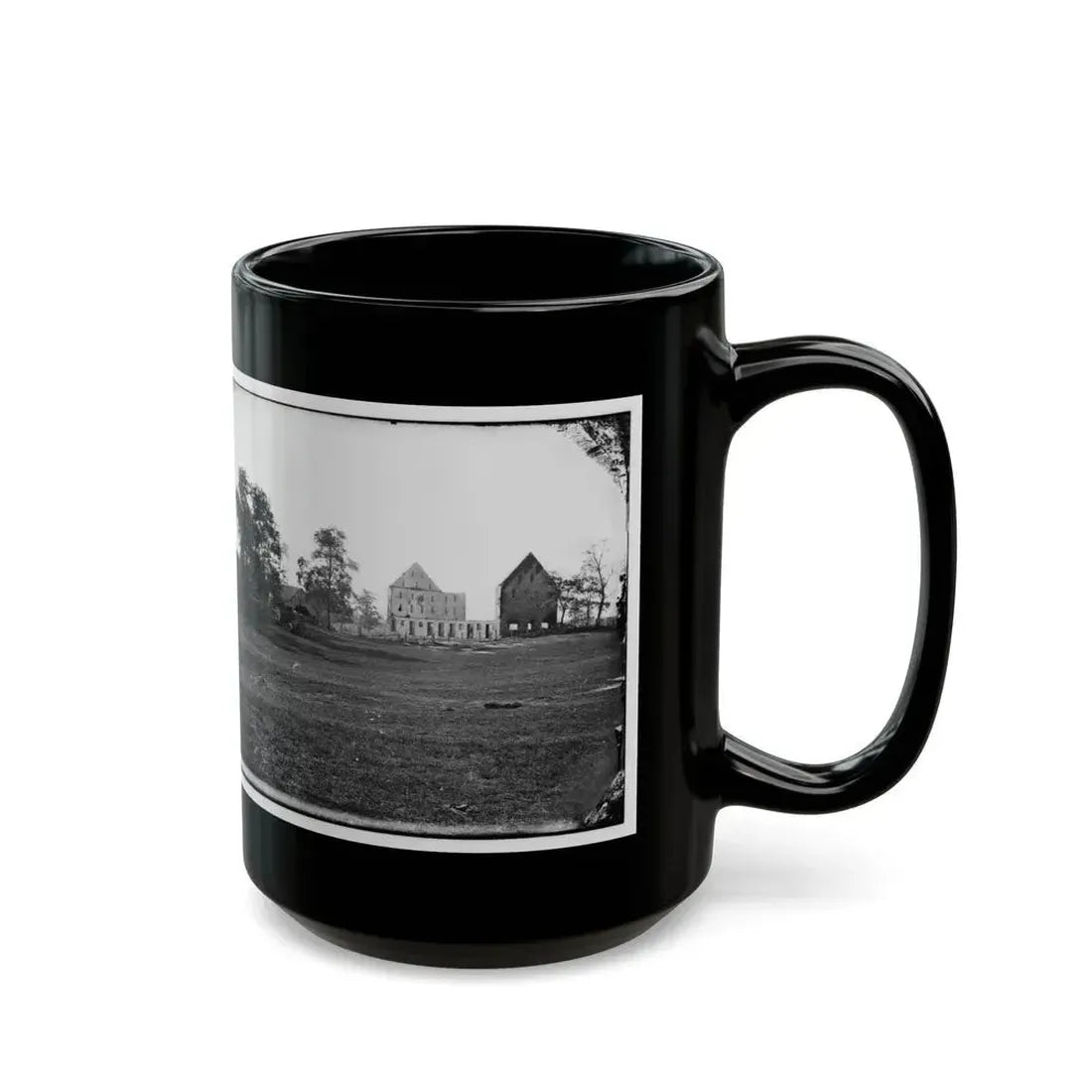 Antietam, Maryland. Real's Barn, Burned By The Bursting Of A Federal Shell At The Battle Of Antietam (U.S. Civil War) Black Coffee Mug - Go Mug Yourself
