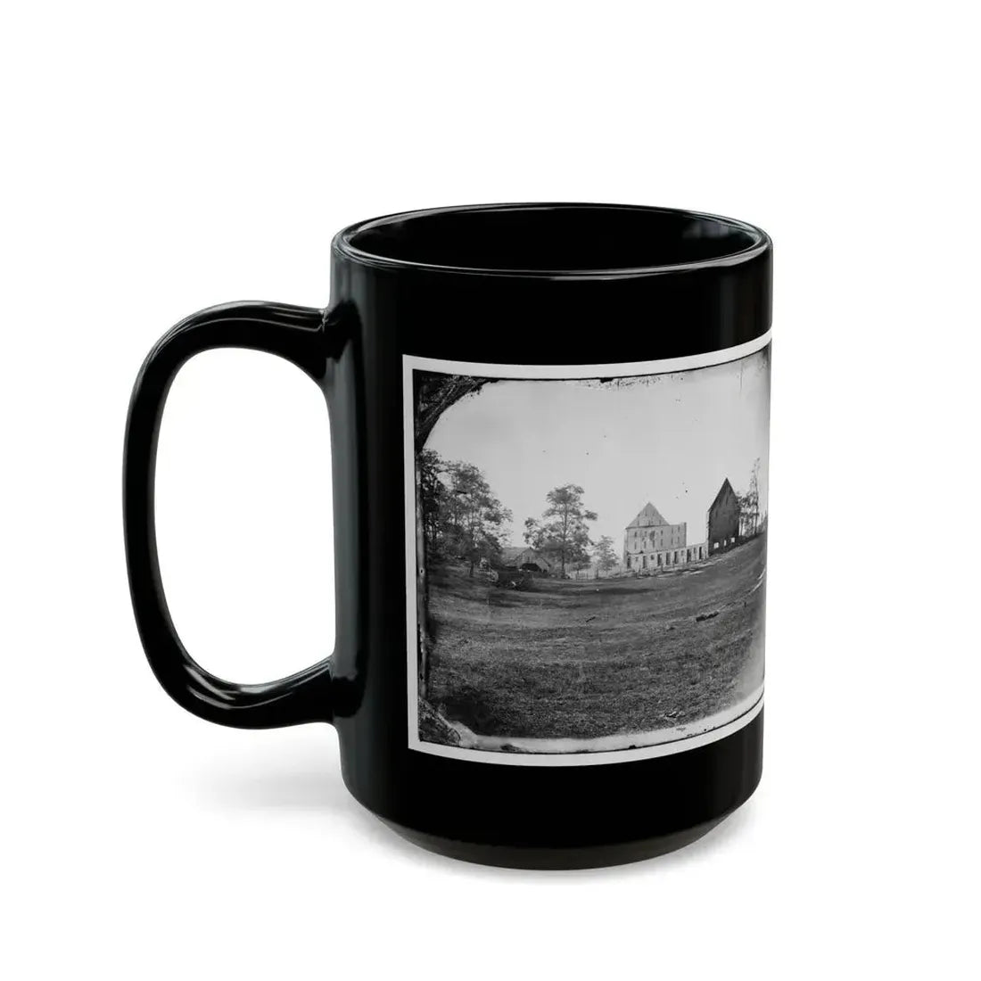 Antietam, Maryland. Real's Barn, Burned By The Bursting Of A Federal Shell At The Battle Of Antietam (U.S. Civil War) Black Coffee Mug - Go Mug Yourself