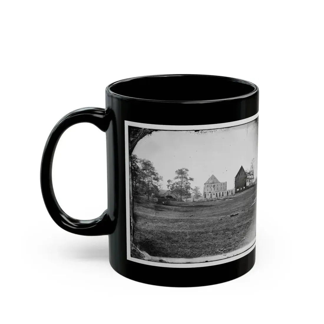 Antietam, Maryland. Real's Barn, Burned By The Bursting Of A Federal Shell At The Battle Of Antietam (U.S. Civil War) Black Coffee Mug - Go Mug Yourself