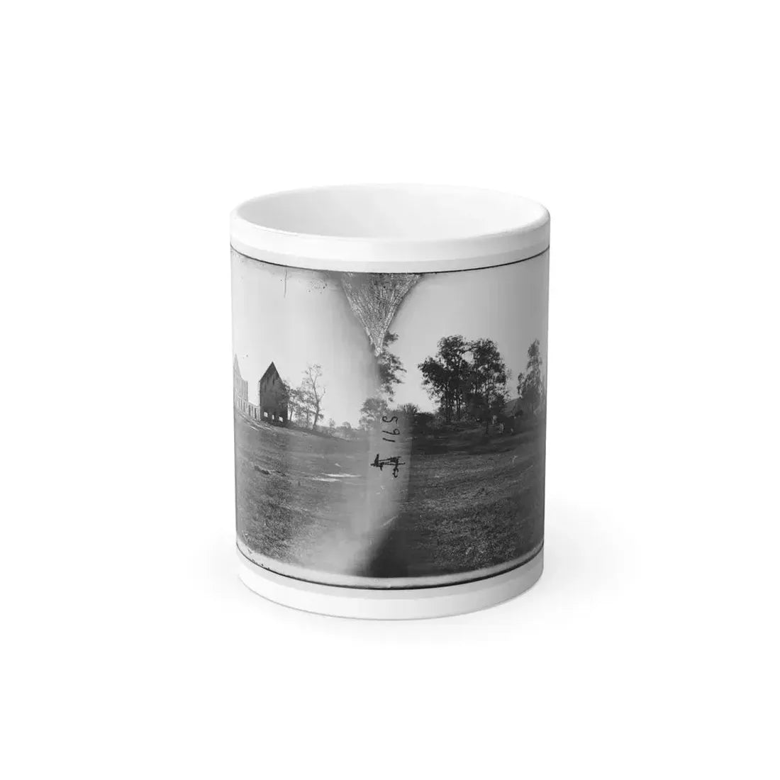 Antietam, Maryland. Real's Barn, Burned by the Bursting of a Federal Shell at the Battle of Antietam (U.S. Civil War) Color Changing Coffee Mug 11oz - Go Mug Yourself