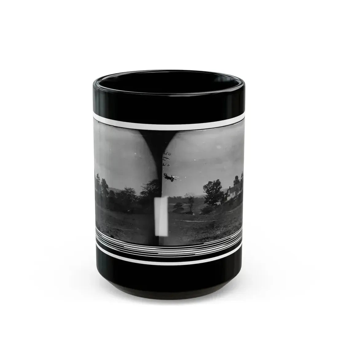 Antietam, Maryland. Rullet's House On The Battlefield (U.S. Civil War) Black Coffee Mug 15oz - Go Mug Yourself