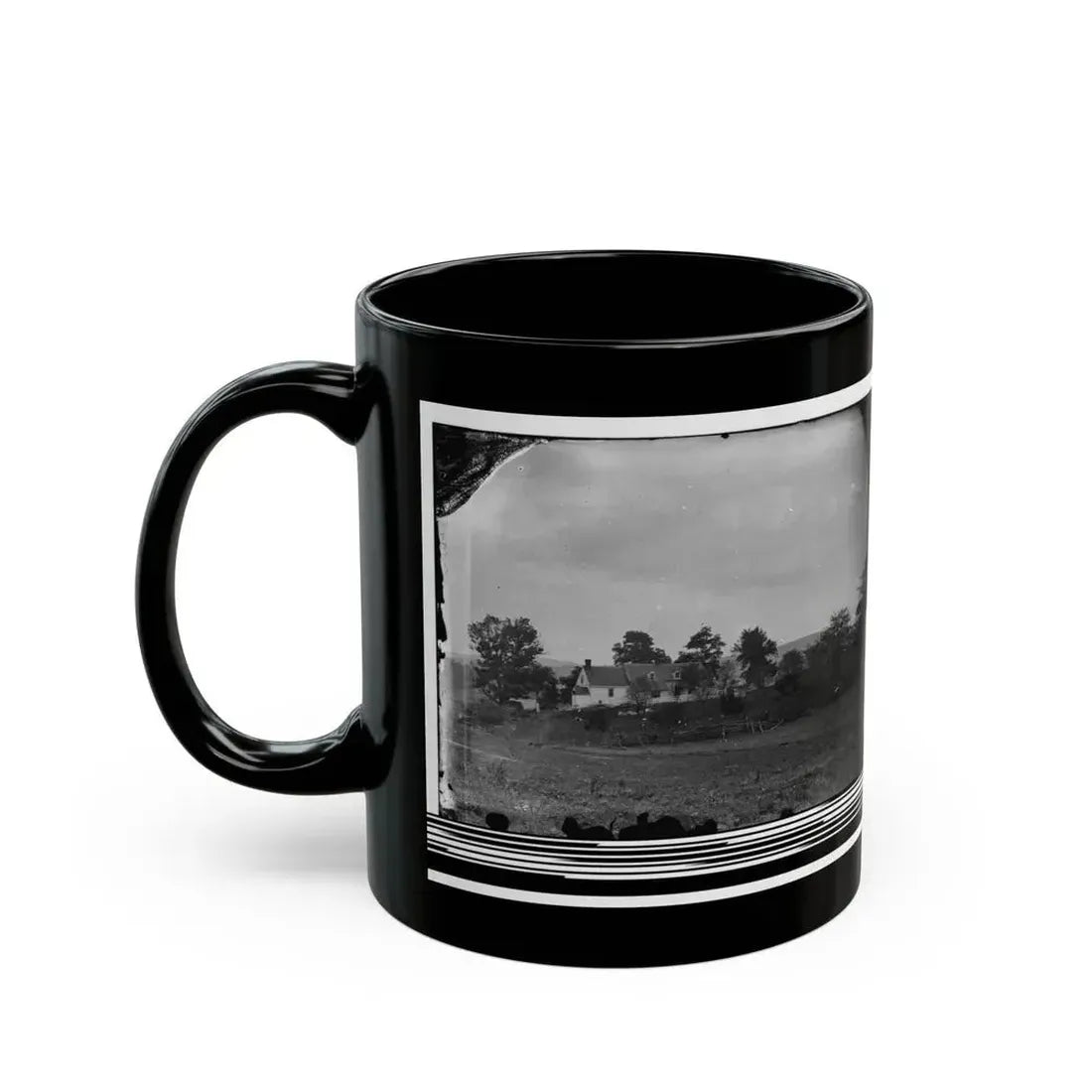 Antietam, Maryland. Rullet's House On The Battlefield (U.S. Civil War) Black Coffee Mug - Go Mug Yourself