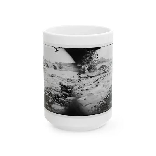 Antietam, Maryland. View Of Antietam Bridge (U.S. Civil War) White Coffee Mug 15oz - Go Mug Yourself